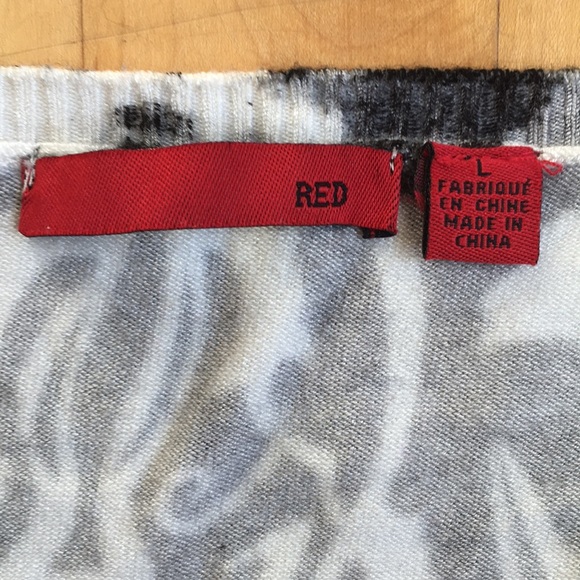 EUC Paisley sweater knit shell black white size L - Picture 2 of 4